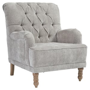 bowery hill contemporary accent chair in dove gray fabric