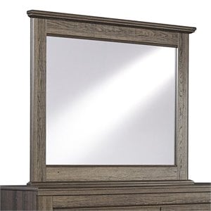 bowery hill contemporary wood bedroom mirror in dark brown