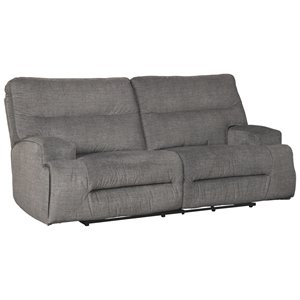 bowery hill contemporary 2 seat reclining sofa in charcoal fabric