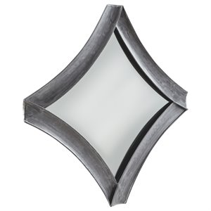 bowery hill contemporary accent mirror in antique silver