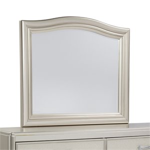 bowery hill contemporary wood bedroom mirror in silver