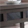 Bowery Hill Wood Wedge Table with Shelf in Smoke Gray/Black Slate