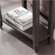 Bowery Hill Wood Wedge Table with Shelf in Smoke Gray/Black Slate