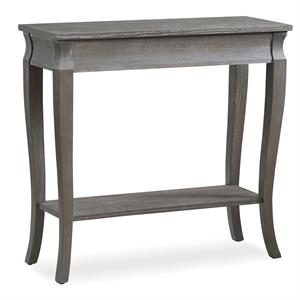 bowery hill contemporary solid wood hall console table in washed gray