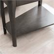 Bowery Hill Glass Top Wedge End Table with Shelf in Gray/Black