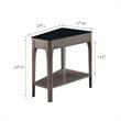 Bowery Hill Glass Top Wedge End Table with Shelf in Gray/Black