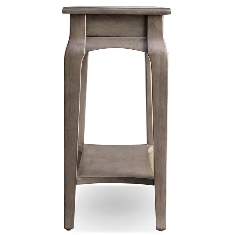 Bowery Hill Contemporary Solid Wood Narrow End Table in Gray