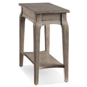 bowery hill contemporary solid wood narrow end table in gray