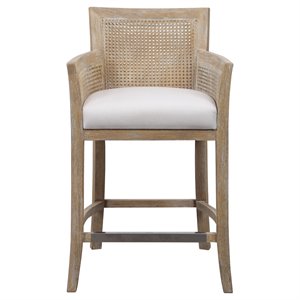 bowery hill transitional counter stool in off white