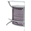 Bowery Hill Contemporary Metal Glass Top Home Bar Unit in Silver