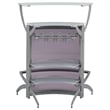 Bowery Hill Contemporary Metal Glass Top Home Bar Unit in Silver
