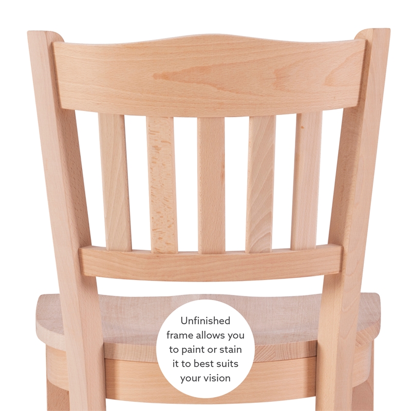 Bowery Hill Traditional Wood Barstools in Unfinished Oak (Set of Two)