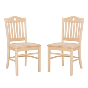 bowery hill traditional wood chairs in unfinished oak (set of two)