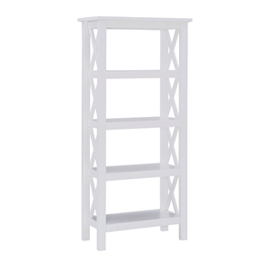 bowery hill traditional wood bookcase in antique white