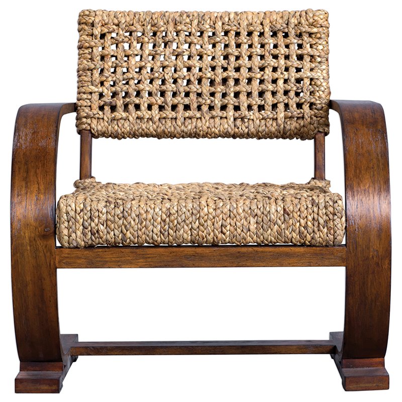 Bowery Hill Contemporary Accent Chair in Natural and Weathered Pecan