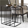 Bowery Hill Contemporary 3 Piece Nesting End Table Set in Aged Black