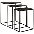 Bowery Hill Contemporary 3 Piece Nesting End Table Set in Aged Black