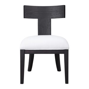 bowery hill contemporary armless chair in charcoal black