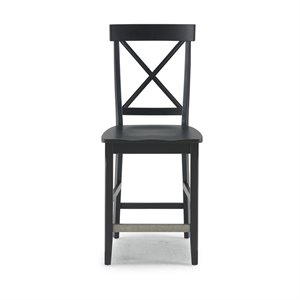 Bowery Hill Traditional X-Back Solid Wood Counter Stool