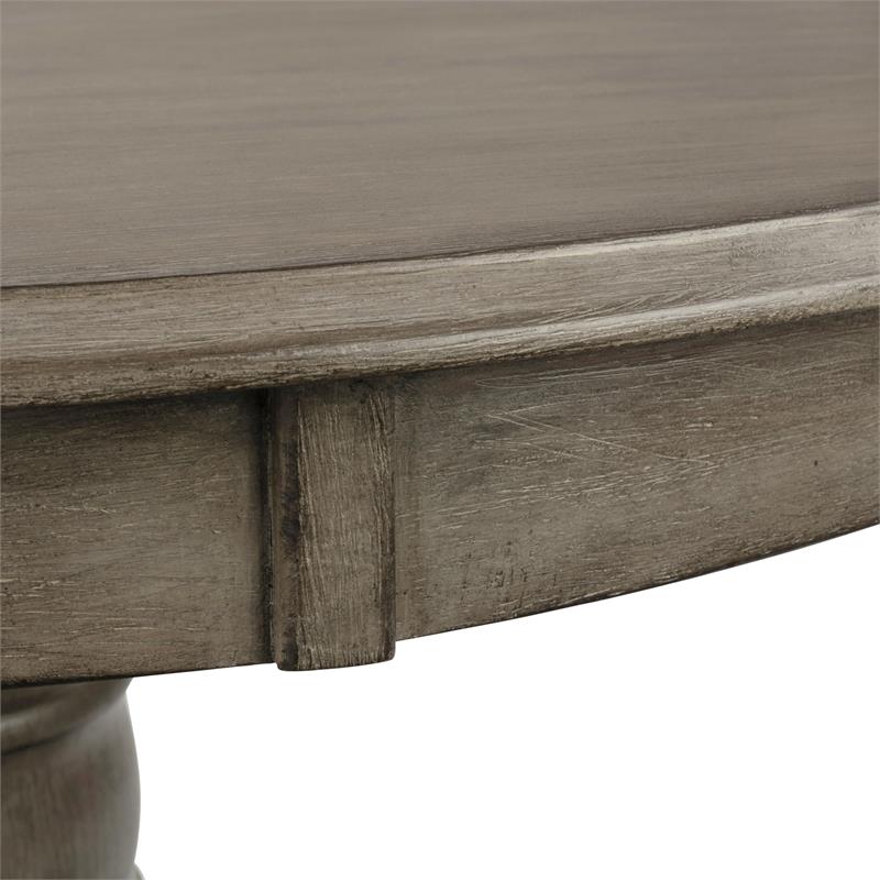 Bowery Hill Traditional Wood Dining Table in Gray