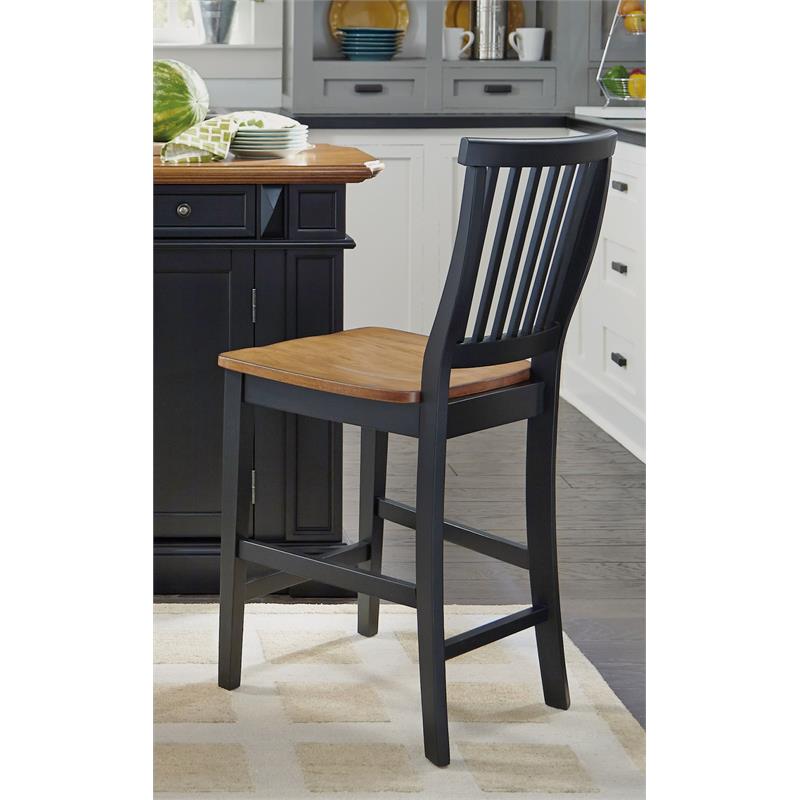 Bowery Hill Traditional Wood Counter Stool in Black
