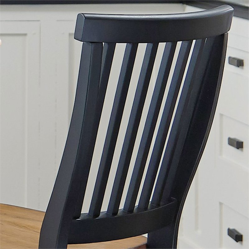 Bowery Hill Traditional Wood Counter Stool in Black