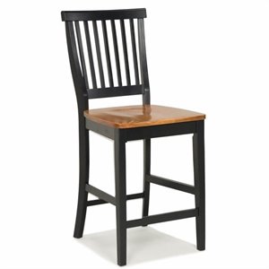 Bowery Hill Traditional Wood Counter Stool in Black