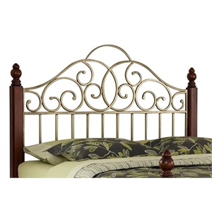 Bowery Hill Traditional Wood Queen Headboard in Brown