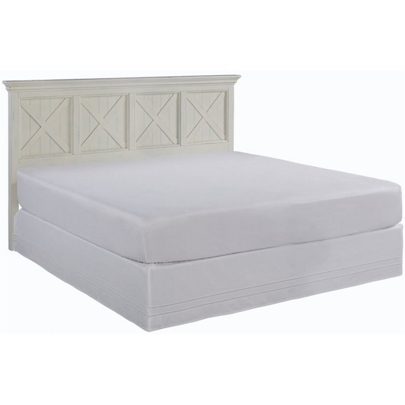 Bowery Hill Traditional Wood King Headboard in Off White