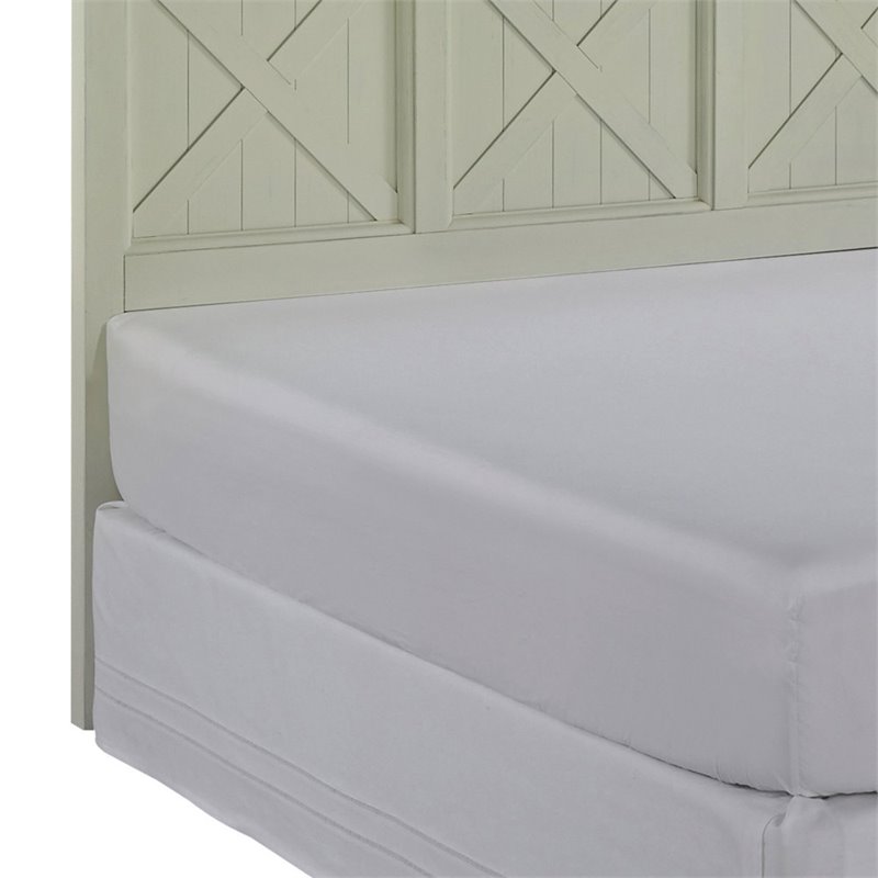 Bowery Hill Traditional Wood King Headboard in Off White