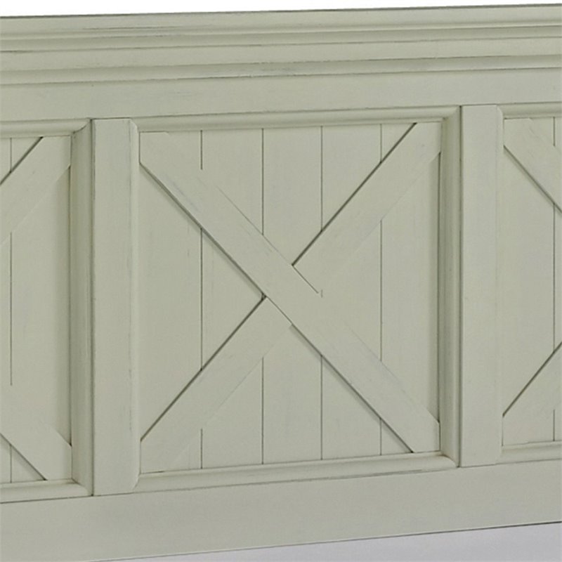 Bowery Hill Traditional Wood King Headboard in Off White