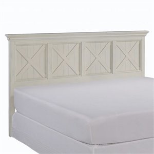 Bowery Hill Traditional Wood King Headboard in Off White
