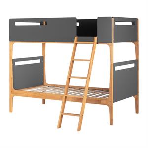 Bowery Hill Modern Bunk Beds in Charcoal Gray