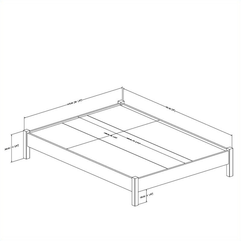 Bowery Hill Traditional Queen Platform Bed in Gray Oak