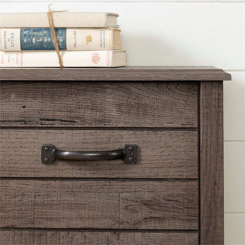 Bowery Hill Traditional Wood Full Bookcase Headboard in Fall Oak