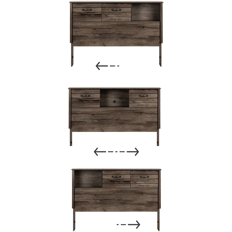 Bowery Hill Traditional Wood Full Bookcase Headboard in Fall Oak