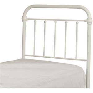 Bowery Hill Twin Metal Spindle Panel Headboard in White