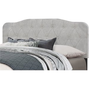 bowery hill upholstered king panel headboard in gray