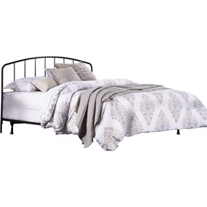 bowery hill traditional metal king headboard and frame in black