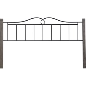 bowery hill traditional metal king headboard with double arched scroll in black