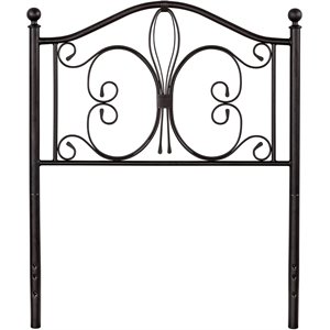 bowery hill traditional twin metal headboard in antique brown