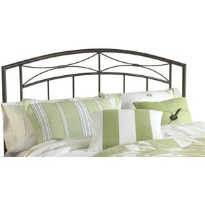 bowery hill full queen metal spindle headboard with frame in pewter