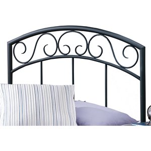 bowery hill contemporary twin metal spindle headboard in textured black