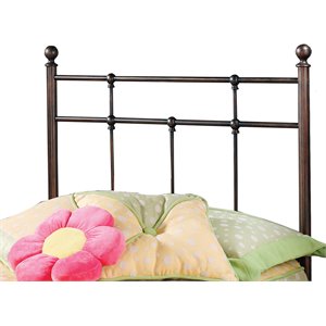 bowery hill traditional twin metal spindle headboard in antique bronze
