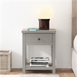 Bowery Hill Modern 1 Drawer Wood Accent Table in Gray
