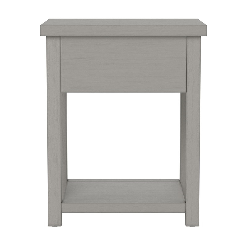 Bowery Hill Modern 1 Drawer Wood Accent Table in Gray