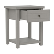 Bowery Hill Modern 1 Drawer Wood Accent Table in Gray