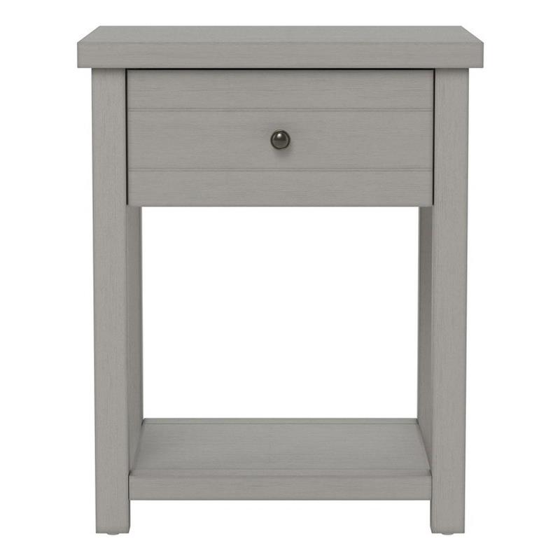 Bowery Hill Modern 1 Drawer Wood Accent Table in Gray