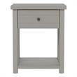 Bowery Hill Modern 1 Drawer Wood Accent Table in Gray