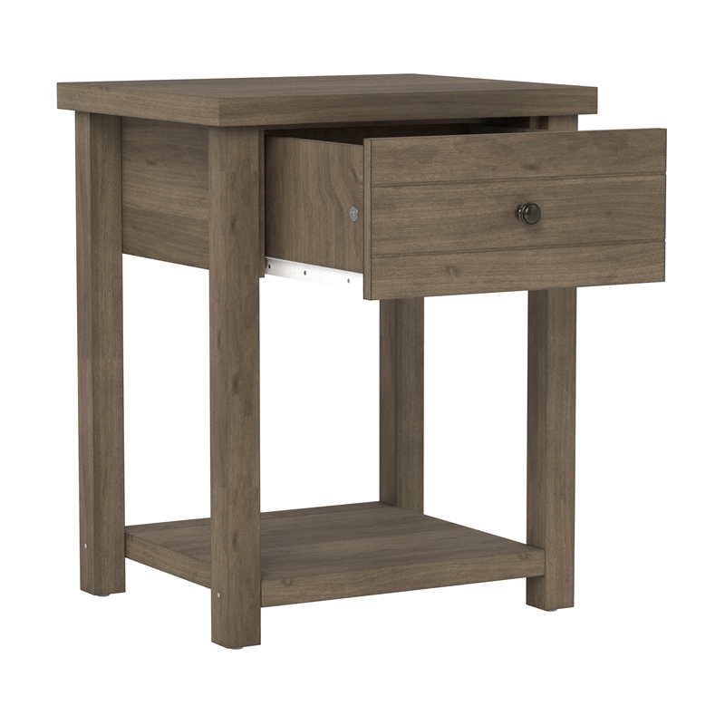 Bowery Hill Modern Wood Accent Table in Knotty Gray Oak